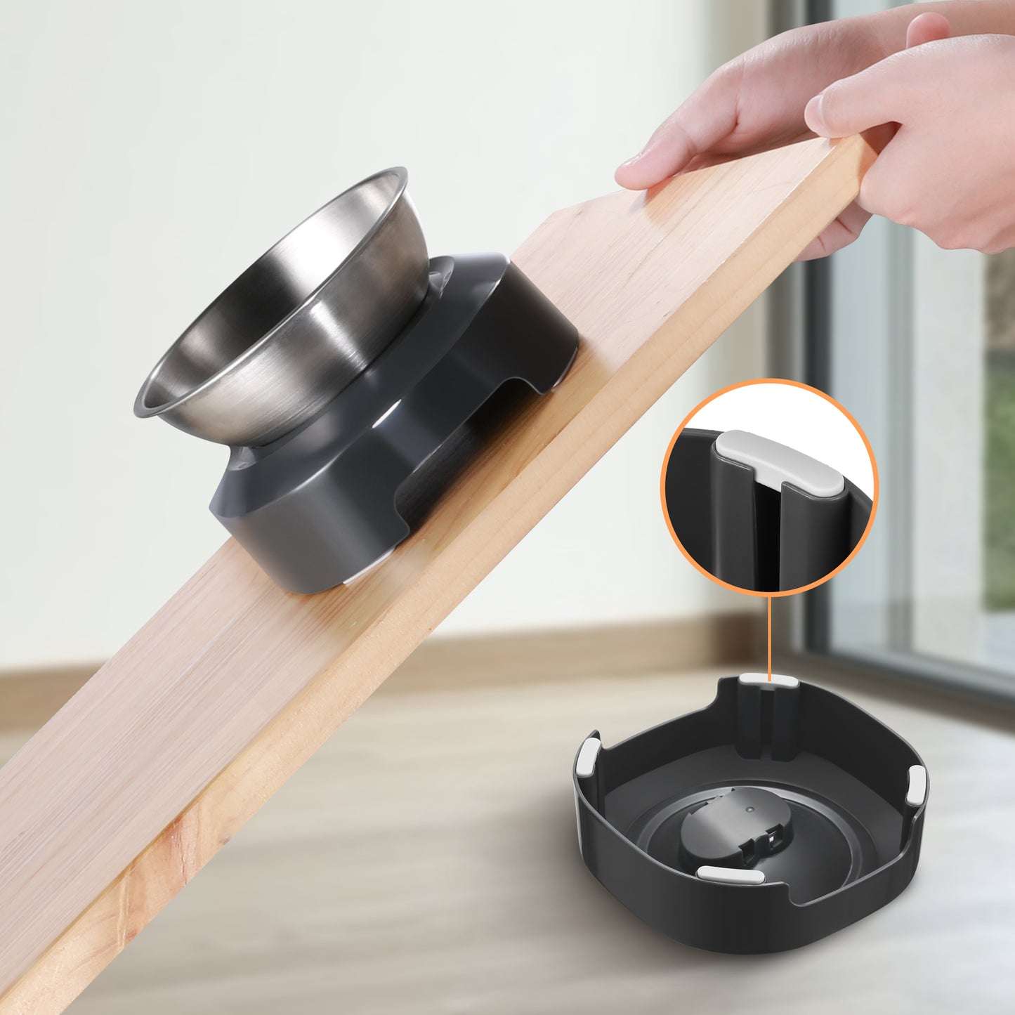 Anti Slip Stainless Steel Pet Bowl x2