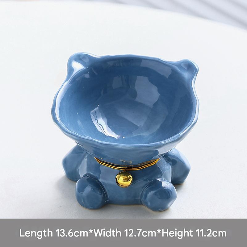 Blue Cute Ceramic Cat Bowl
