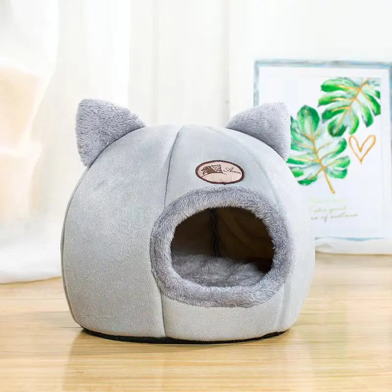 Cat House Bed Soft Washable Grey 36cm
