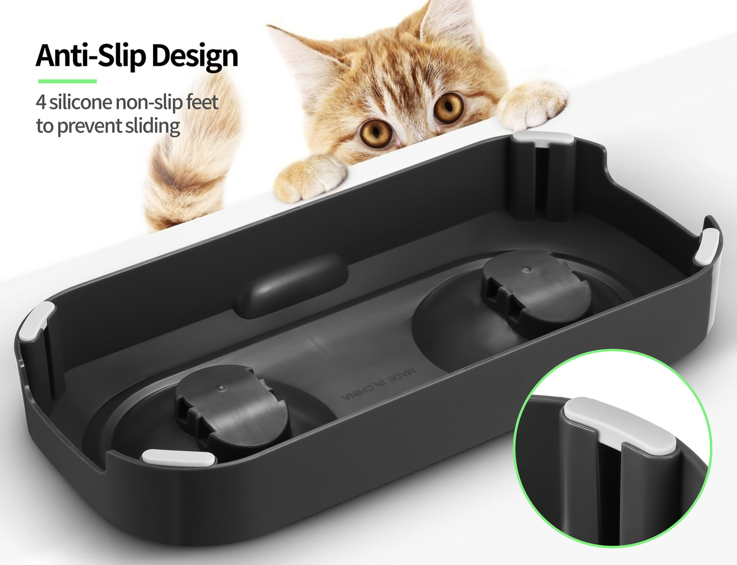 Twin Anti Slip Stainless Steel Pet Bowl