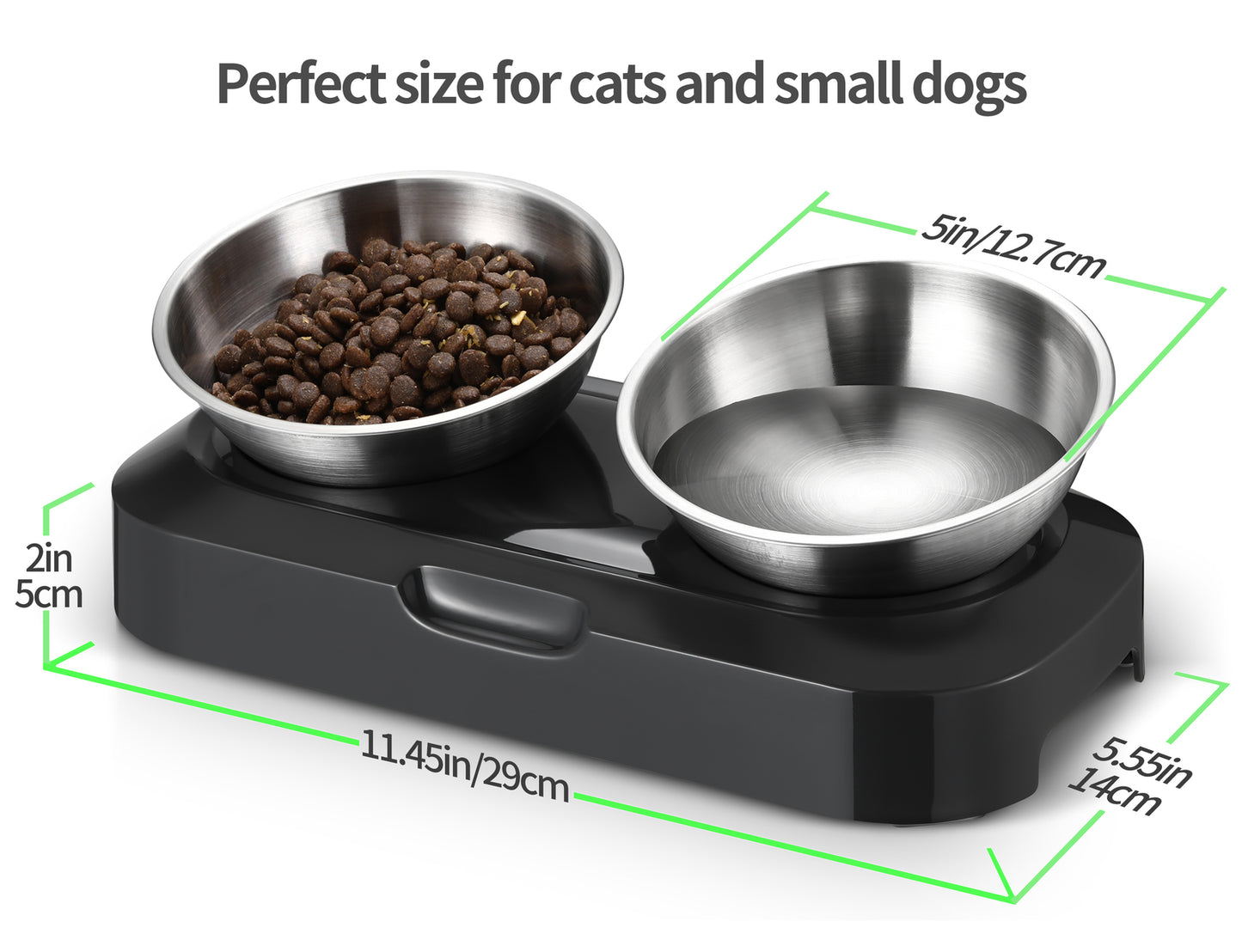Twin Anti Slip Stainless Steel Pet Bowl