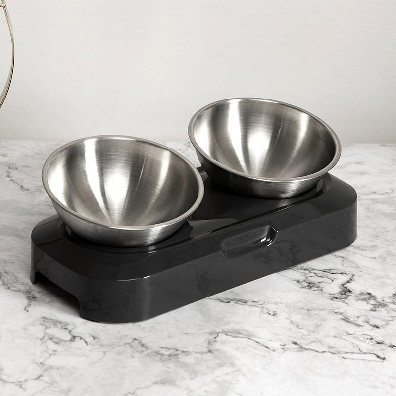 Twin Anti Slip Stainless Steel Pet Bowl
