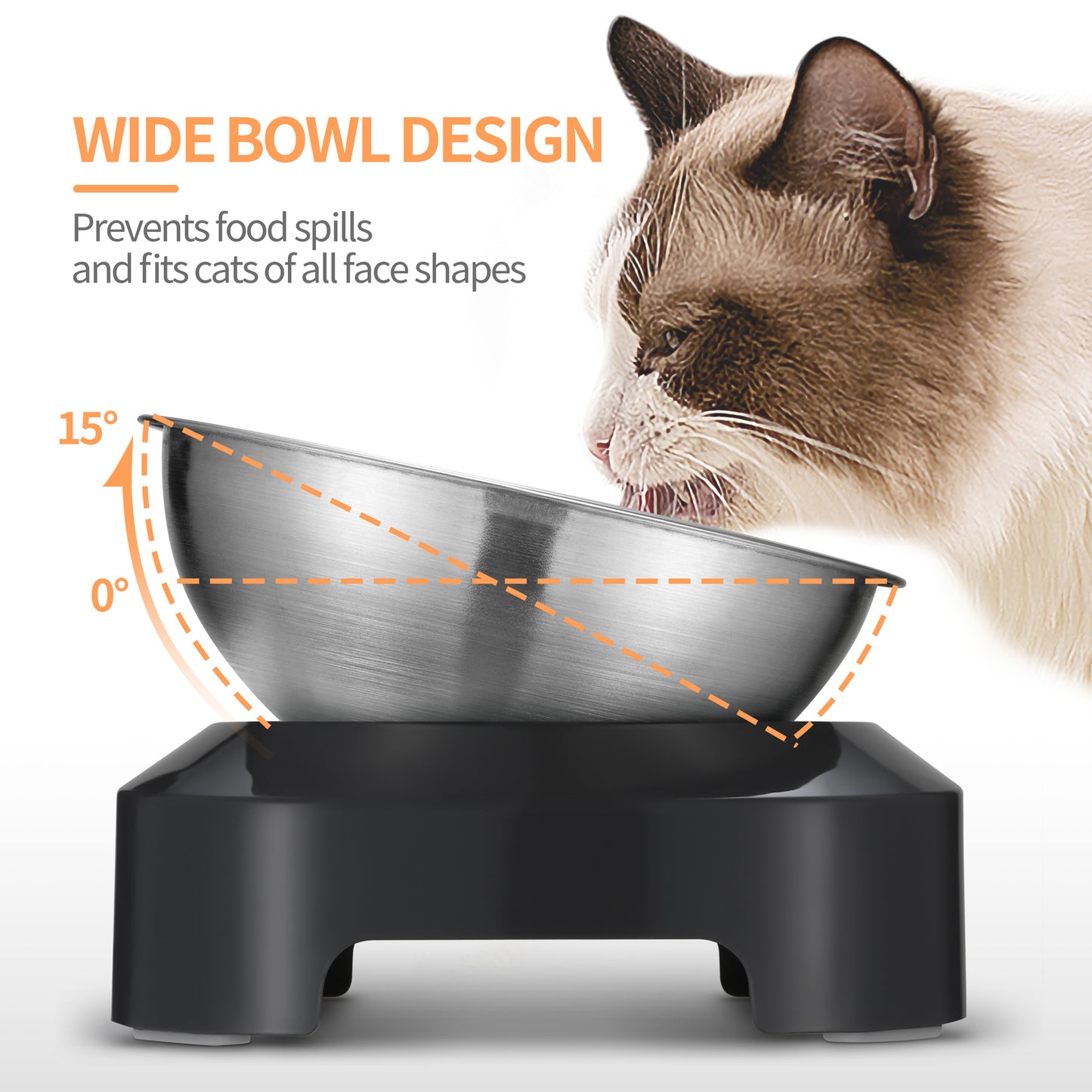 Anti Slip Stainless Steel Pet Bowl x2