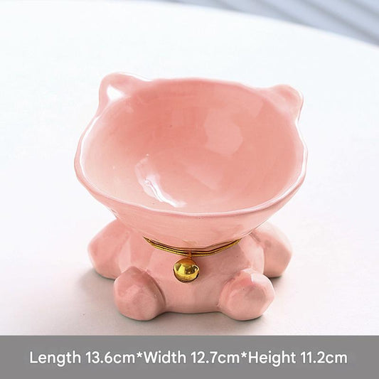 Pink Cute Ceramic Cat Bowl