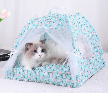 S 35*35CM The Pet Blue Cat Cooling Summer Pet Tent