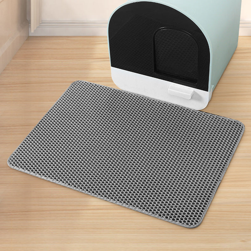 Grey Large Double-Layer Cat Litter Trapping Mat (45cm x 60cm)