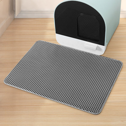 Grey Large Double-Layer Cat Litter Trapping Mat (45cm x 60cm)